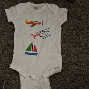 Gerber White and Orange Bodysuit with Playful Design